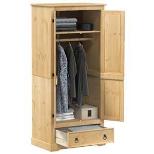 Garderobna omara Corona 76x50x170 cm trdna borovina