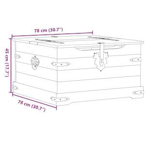 Úložný box Corona 78 x 78 x 45 cm masivní borové dřevo - obrázek 9
