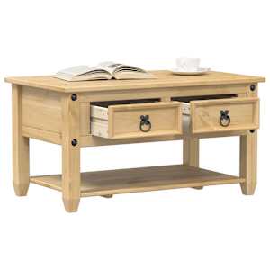 Klubska mizica s predali Corona 85x50x45 cm trdna borovina