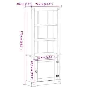 Skříň highboard Corona 74 x 38 x 170 cm masivní borové dřevo - obrázek 9
