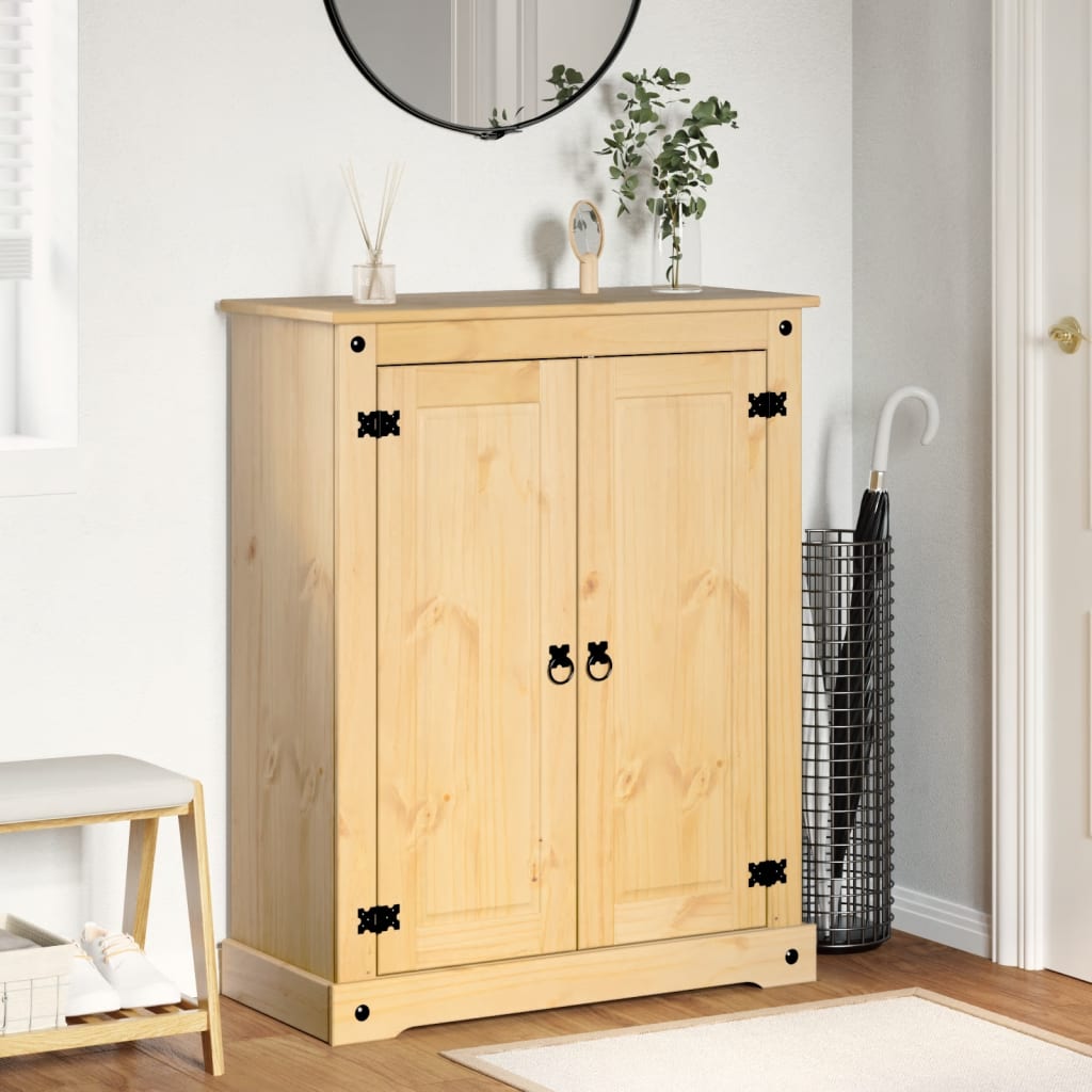 vidaXL Schoenenkast Corona 86x38,5x108 cm massief grenenhout afbeelding