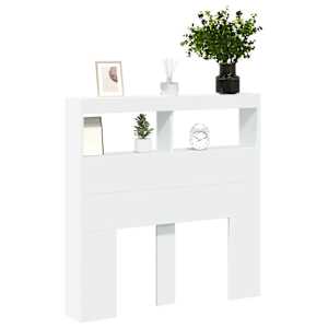 Čelo postele s úložným prostorem a LED bílé 100 x 17 x 102 cm - obrázek 5