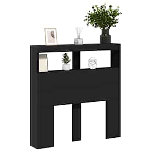 Čelo postele s úložným prostorem a LED černé 100 x 17 x 102 cm - obrázek 5