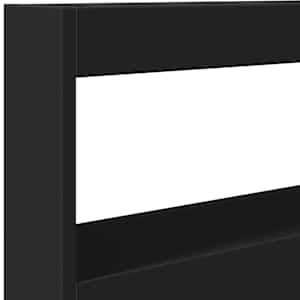 Čelo postele s úložným prostorem a LED černé 100 x 17 x 102 cm - obrázek 9