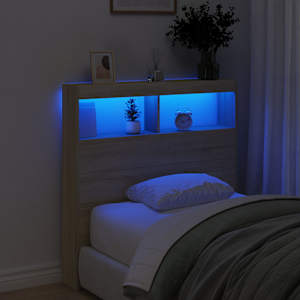 Čelo postele s úložným prostorem a LED dub sonoma 100x17x102 cm - obrázek 4