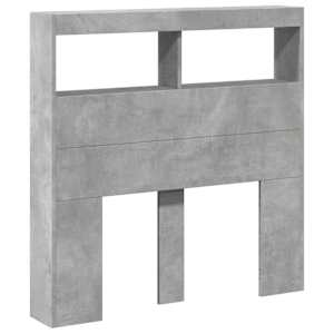 Čelo postele úložný prostor a LED betonově šedé 100x17x102 cm - obrázek 3
