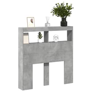 Čelo postele úložný prostor a LED betonově šedé 100x17x102 cm - obrázek 5