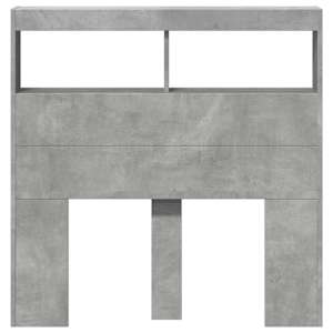 Čelo postele úložný prostor a LED betonově šedé 100x17x102 cm - obrázek 6