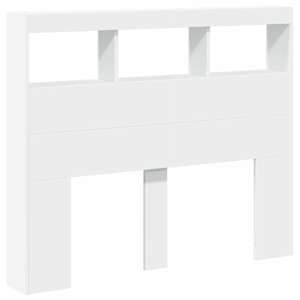 Čelo postele s úložným prostorem a LED bílé 120 x 17 x 102 cm - obrázek 3