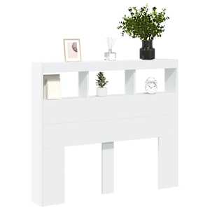 Čelo postele s úložným prostorem a LED bílé 120 x 17 x 102 cm - obrázek 5