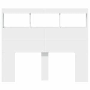 Čelo postele s úložným prostorem a LED bílé 120 x 17 x 102 cm - obrázek 6