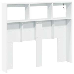 Čelo postele s úložným prostorem a LED bílé 120 x 17 x 102 cm - obrázek 8