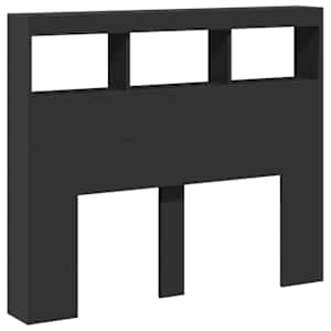 Čelo postele s úložným prostorem a LED černé 120 x 17 x 102 cm - obrázek 3