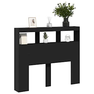 Čelo postele s úložným prostorem a LED černé 120 x 17 x 102 cm - obrázek 5