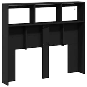 Čelo postele s úložným prostorem a LED černé 120 x 17 x 102 cm - obrázek 8