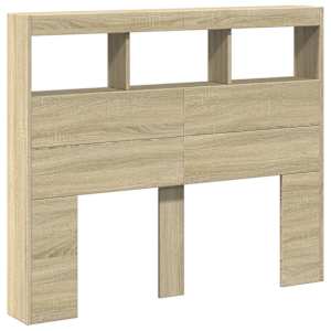 Čelo postele s úložným prostorem a LED dub sonoma 120x17x102 cm - obrázek 3
