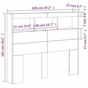 Čelo postele s úložným prostorem a LED dub sonoma 120x17x102 cm - obrázek 14