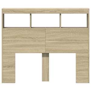 Čelo postele s úložným prostorem a LED dub sonoma 120x17x102 cm - obrázek 6