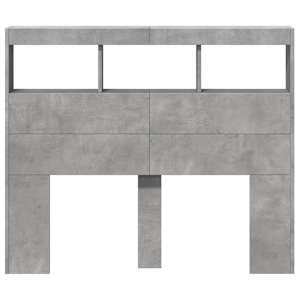 Čelo postele úložný prostor a LED betonově šedé 120x17x102 cm - obrázek 6