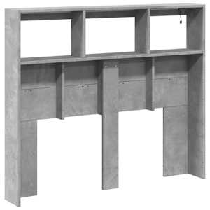 Čelo postele úložný prostor a LED betonově šedé 120x17x102 cm - obrázek 8