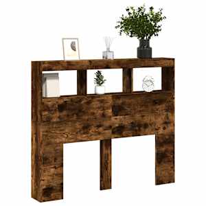 Čelo postele s úložným prostorem a LED kouřový dub 120x17x102cm - obrázek 5