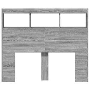Čelo postele s úložným prostorem a LED šedé sonoma 120x17x102cm - obrázek 4
