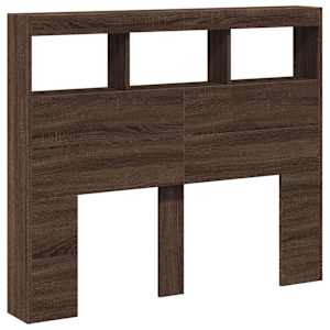 Čelo postele s úložným prostorem a LED hnědý dub 120x17x102 cm - obrázek 3