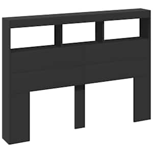 Čelo postele s úložným prostorem a LED černé 140 x 17 x 102 cm - obrázek 3
