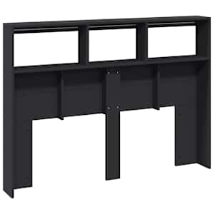 Čelo postele s úložným prostorem a LED černé 140 x 17 x 102 cm - obrázek 8