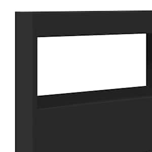 Čelo postele s úložným prostorem a LED černé 140 x 17 x 102 cm - obrázek 9