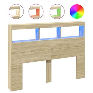 Čelo postele s úložným prostorem a LED dub sonoma 140x17x102 cm - obrázek 2
