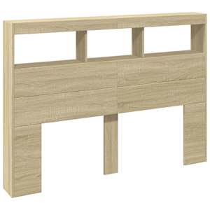 Čelo postele s úložným prostorem a LED dub sonoma 140x17x102 cm - obrázek 3