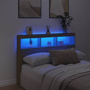 Čelo postele s úložným prostorem a LED dub sonoma 140x17x102 cm - obrázek 4