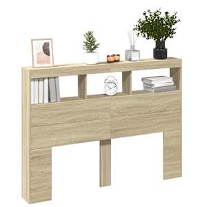 Čelo postele s úložným prostorem a LED dub sonoma 140x17x102 cm - obrázek 5