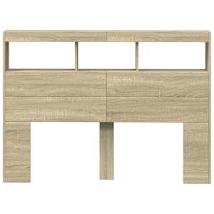 Čelo postele s úložným prostorem a LED dub sonoma 140x17x102 cm - obrázek 6