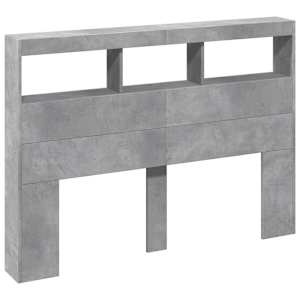 Čelo postele úložný prostor a LED betonově šedé 140x17x102 cm - obrázek 3
