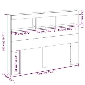 Čelo postele úložný prostor a LED betonově šedé 140x17x102 cm - obrázek 14
