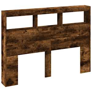 Čelo postele s úložným prostorem a LED kouřový dub 140x17x102cm - obrázek 3