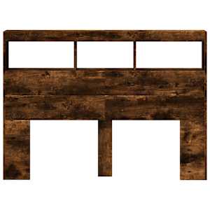 Čelo postele s úložným prostorem a LED kouřový dub 140x17x102cm - obrázek 6