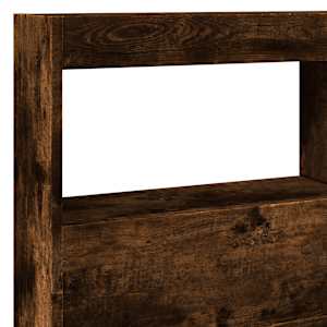 Čelo postele s úložným prostorem a LED kouřový dub 140x17x102cm - obrázek 9
