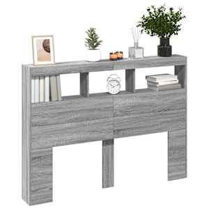 Čelo postele s úložným prostorem a LED šedé sonoma 140x17x102cm - obrázek 5