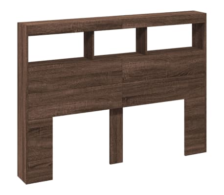 vidaXL Табла шкаф с LED, кафяв дъб, 140x17x102 см
