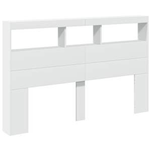 Čelo postele s úložným prostorem a LED bílé 160 x 17 x 102 cm - obrázek 3