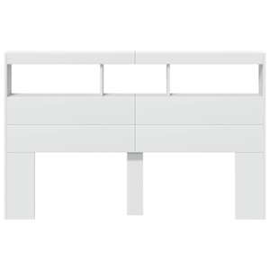 Čelo postele s úložným prostorem a LED bílé 160 x 17 x 102 cm - obrázek 6