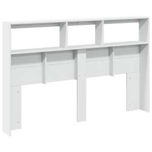 Čelo postele s úložným prostorem a LED bílé 160 x 17 x 102 cm - obrázek 8