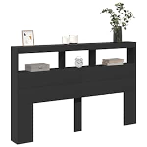 Čelo postele s úložným prostorem a LED černé 160 x 17 x 102 cm - obrázek 5