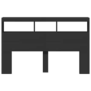 Čelo postele s úložným prostorem a LED černé 160 x 17 x 102 cm - obrázek 6