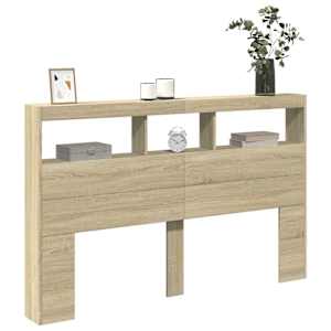Čelo postele s úložným prostorem a LED dub sonoma 160x17x102 cm - obrázek 5