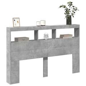 Čelo postele úložný prostor a LED betonově šedé 160x17x102 cm - obrázek 5