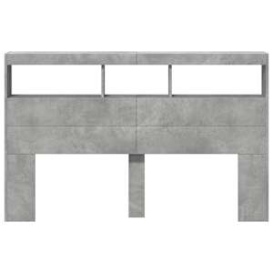 Čelo postele úložný prostor a LED betonově šedé 160x17x102 cm - obrázek 6